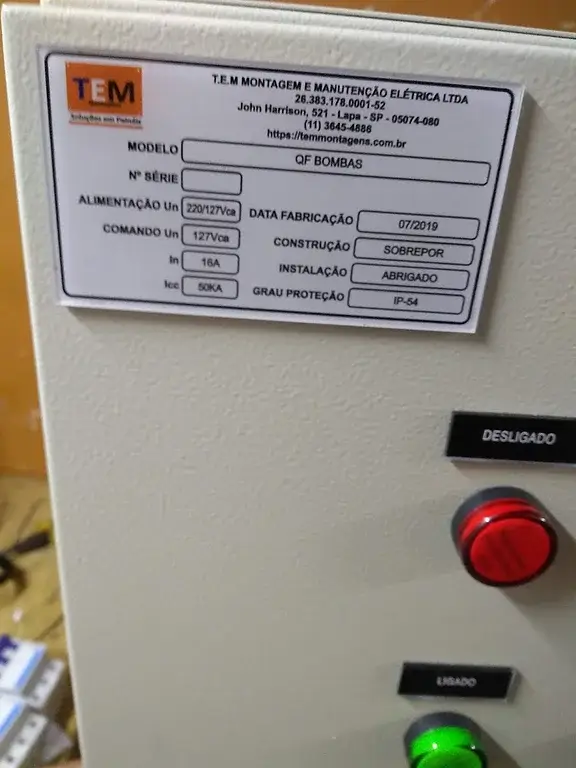 Painel de Bomba